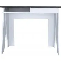 Davis 1 Drawer Desk - White, Grey Oak Effect