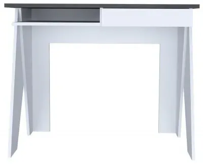 Davis 1 Drawer Desk - White, Grey Oak Effect image