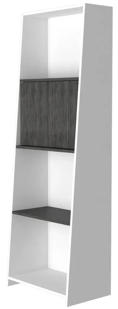 Davis Bookcase - White, Grey Oak Effect