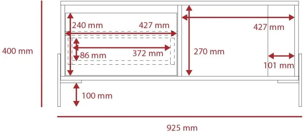 Davis Coffee Table - White, Oak Effect