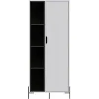 Davis Display Cabinet - White, Grey Oak Effect