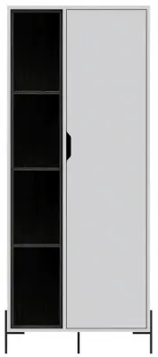 Davis Display Cabinet - White, Grey Oak Effect image