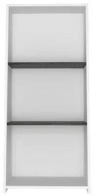 Davis Low Bookcase - White, Grey Oak Effect image