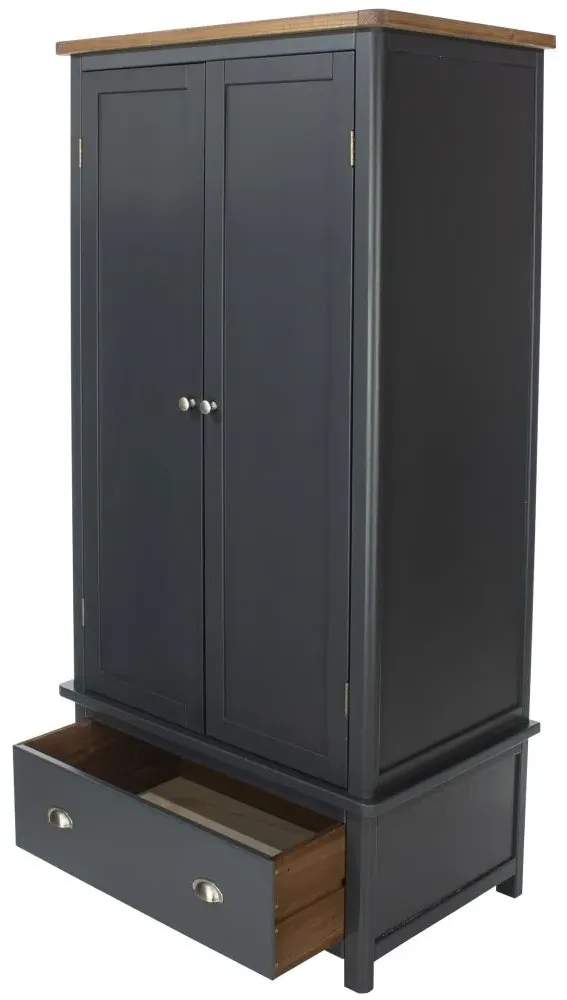 Denton 2 Door Wardrobe with Drawer - Blue