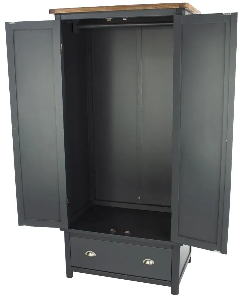 Denton 2 Door Wardrobe with Drawer - Blue