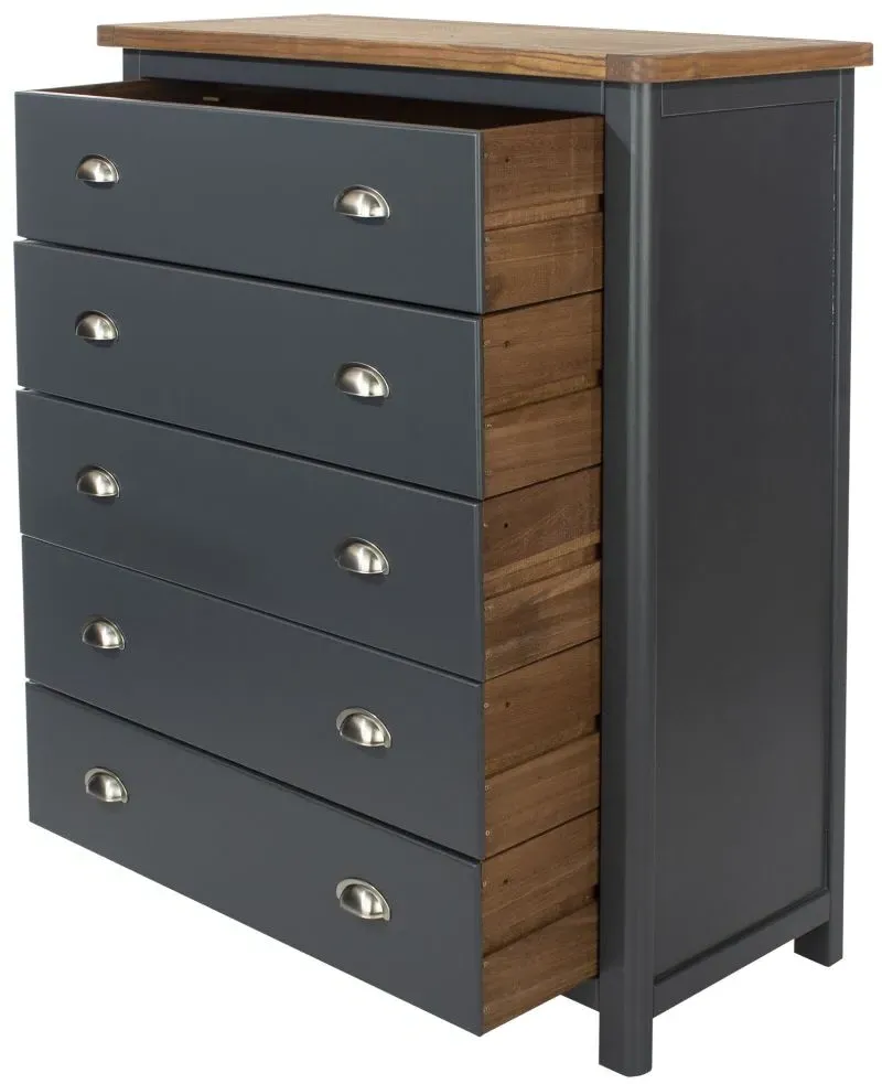 Denton 5 Drawer Chest - Blue