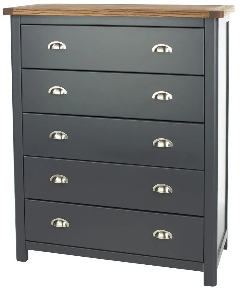 Denton 5 Drawer Chest - Blue