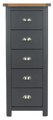 Denton 5 Drawer Tall Chest - Blue image