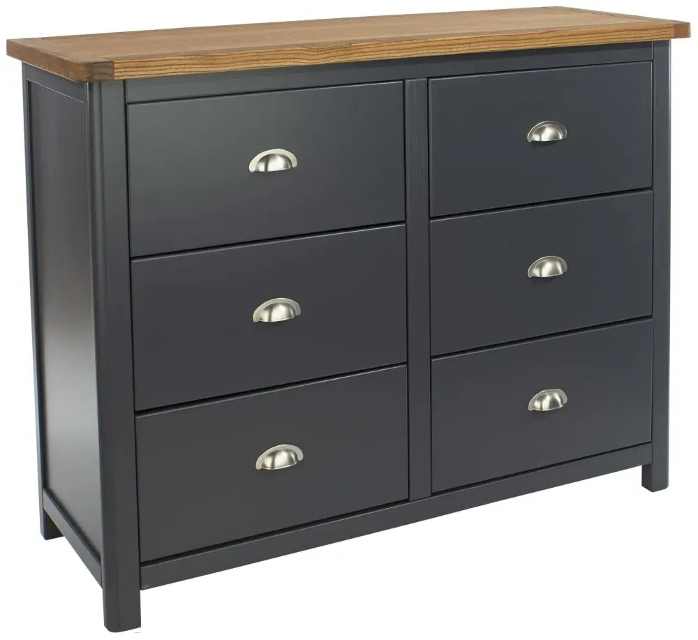 Denton 6 Drawer Wide Chest - Blue