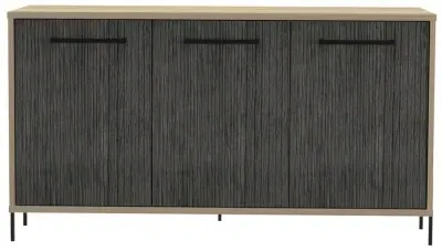 Hanwell 3 Door Sideboard - Grey, Wood Effect image