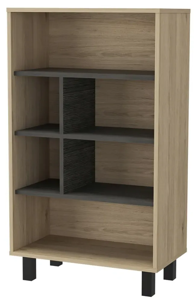 Hanwell Display Bookcase - Carbon Grey, Wood Effect