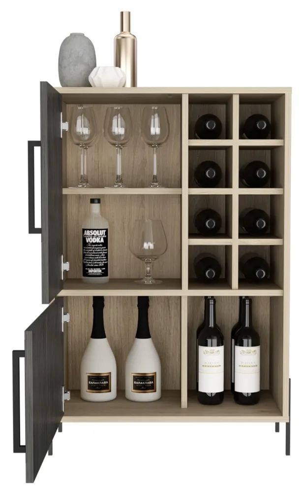 Hanwell Drink Cabinet - Grey, Wood Effect