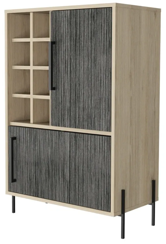 Hanwell Drink Cabinet - Grey, Wood Effect