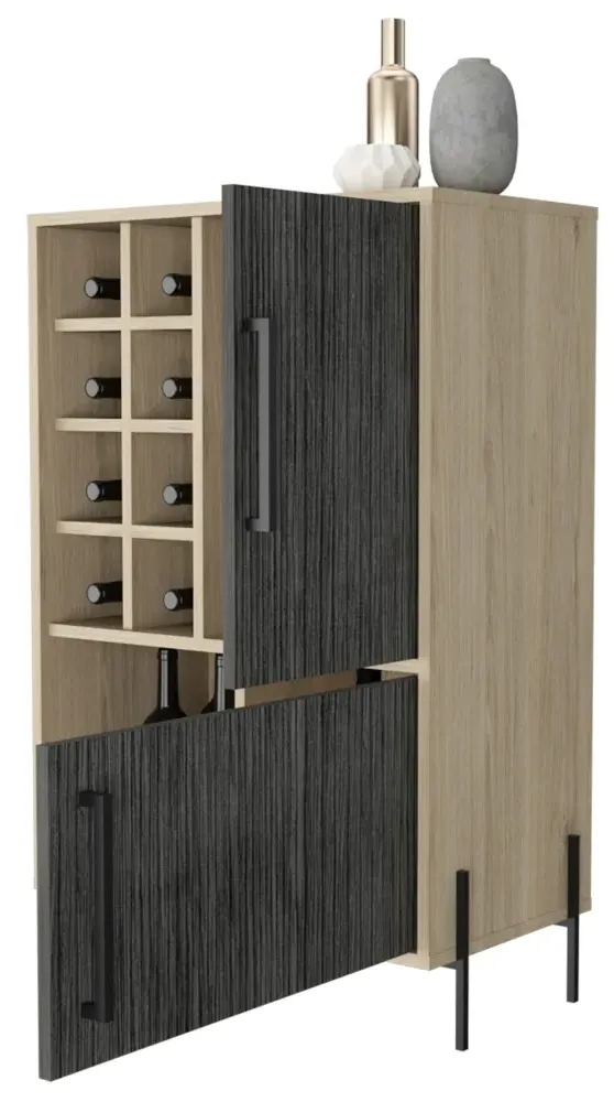 Hanwell Drink Cabinet - Grey, Wood Effect