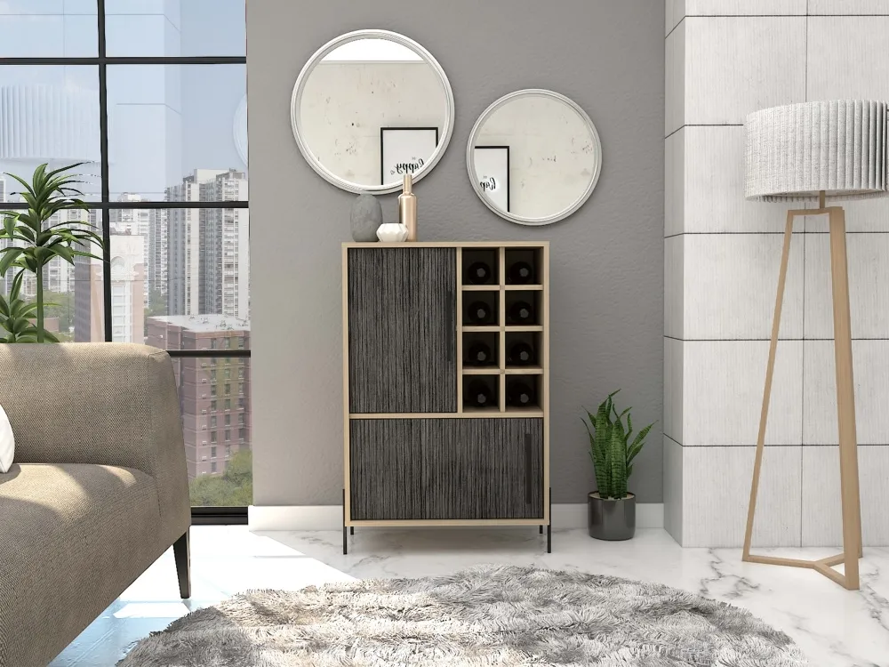 Hanwell Drink Cabinet - Grey, Wood Effect