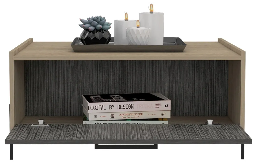 Hanwell Storage Coffee Table - Grey, Wood Effect