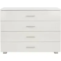 Lorain 4 Drawer Low Chest - White