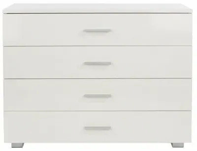 Lorain 4 Drawer Low Chest - White image
