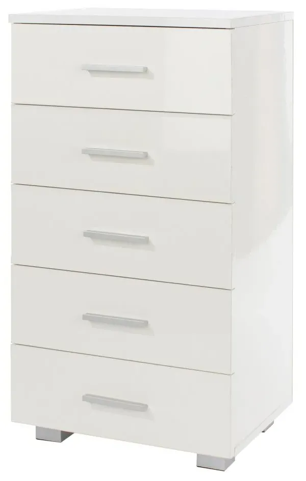 Lorain 5 Drawer Narrow Chest - White