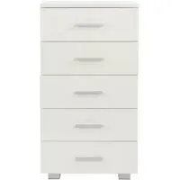 Lorain 5 Drawer Narrow Chest - White