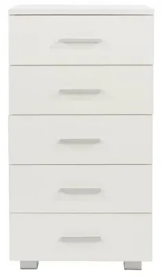Lorain 5 Drawer Narrow Chest - White image