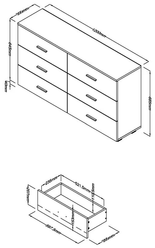Lorain 6 Drawer Wide Chest - White