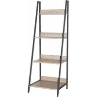 Lyon Oak Bookcase with Metal Frame - Oak, Grey