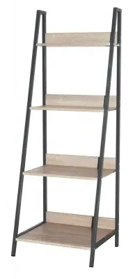 Lyon Oak Bookcase with Metal Frame - Oak, Grey image