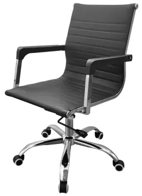 Lyon Office Chair - Black, Faux Leather