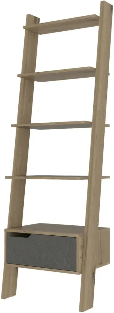 Morton Ladder Bookcase - Grey, Pine