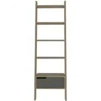 Morton Ladder Bookcase - Grey, Pine
