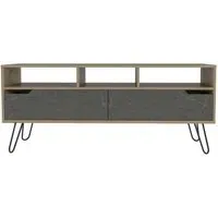 Morton Large TV Unit with Hairpin Legs - Grey