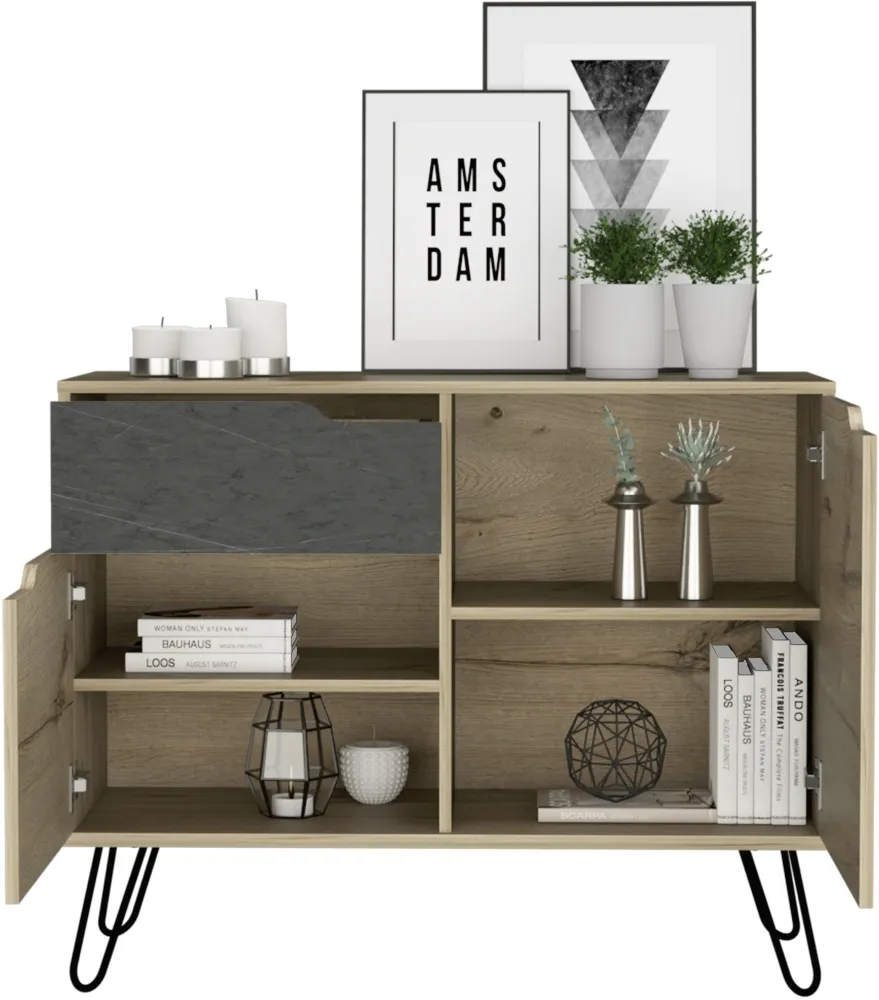 Morton Small Sideboard with Hairpin Legs - Grey