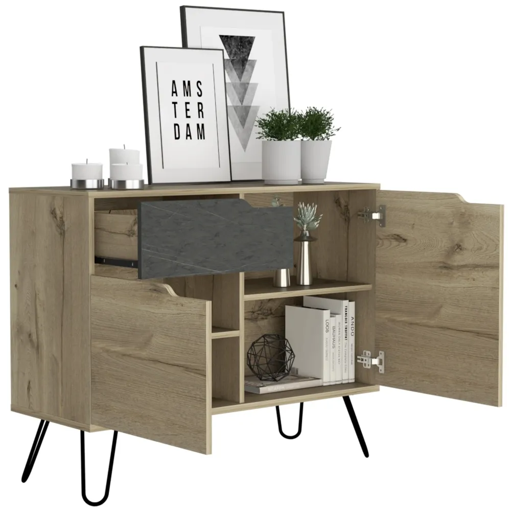 Morton Small Sideboard with Hairpin Legs - Grey