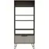 Navarro Bookcase with Hairpin Legs - Grey, Oak Effect