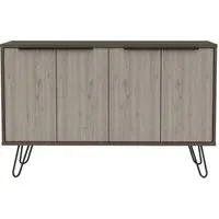 Navarro Medium Sideboard with Hairpin Legs - Grey, Oak Effect
