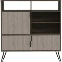 Navarro Small Sideboard with Hairpin Legs - Grey, Oak Effect
