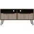 Navarro TV Unit with Hairpin Legs - Grey, Oak Effect