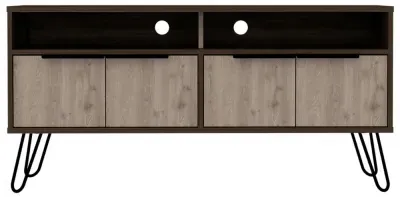 Navarro TV Unit with Hairpin Legs - Grey, Oak Effect image