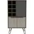 Navarro Wine Cabinet with Hairpin Legs - Grey, Oak Effect