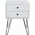 Ozark 2 Drawer Bedside Cabinet with Hairpin Legs - White