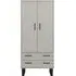 Tensas 2 Door 2 Drawer Wardrobe with U Legs - Grey