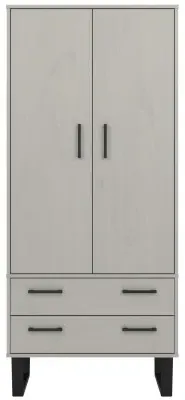 Tensas 2 Door 2 Drawer Wardrobe with U Legs - Grey image