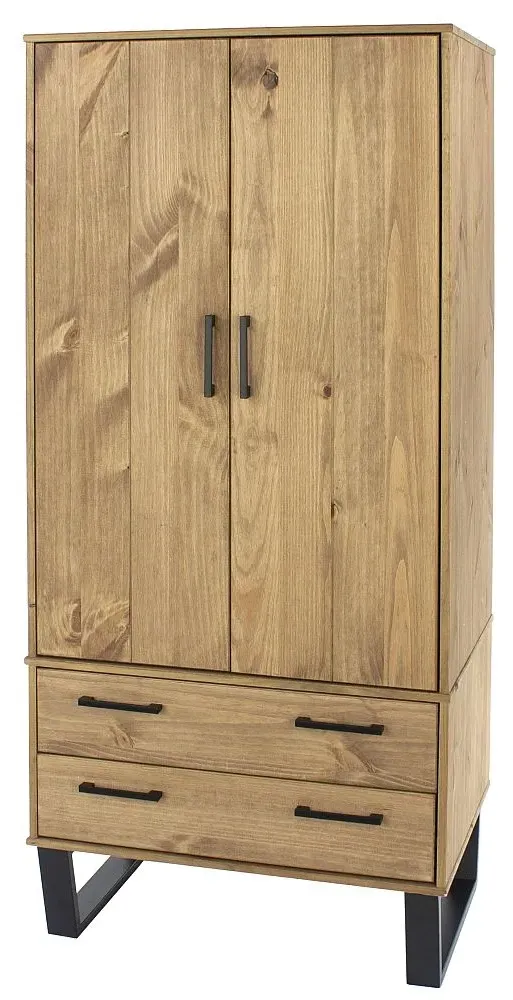 Tensas 2 Door 2 Drawer Wardrobe with U Legs - Oak Effect