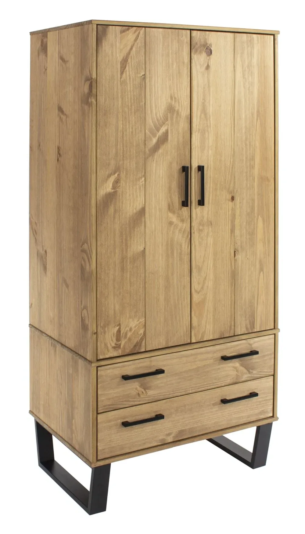 Tensas 2 Door 2 Drawer Wardrobe with U Legs - Oak Effect