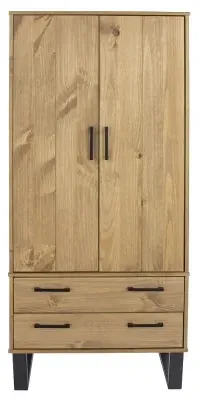 Tensas 2 Door 2 Drawer Wardrobe with U Legs - Oak Effect