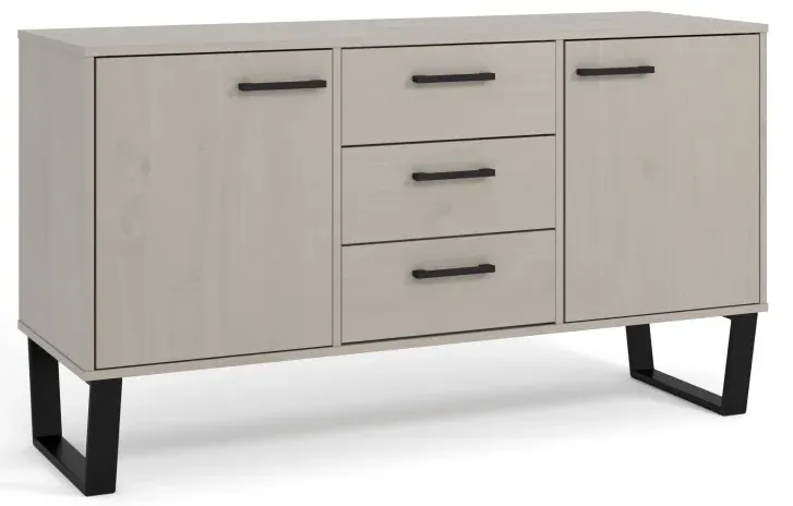 Tensas 2 Door Medium Sideboard with Black U Legs - Grey