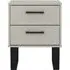 Tensas 2 Drawer Bedside Cabinet with U Legs - Grey