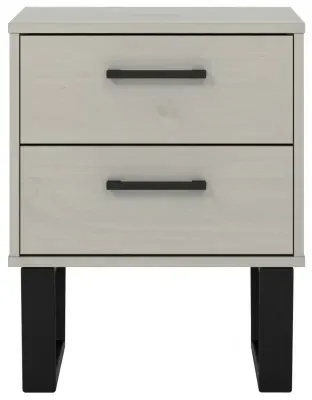 Tensas 2 Drawer Bedside Cabinet with U Legs - Grey image