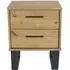 Tensas 2 Drawer Bedside Cabinet with U Legs - Oak Effect